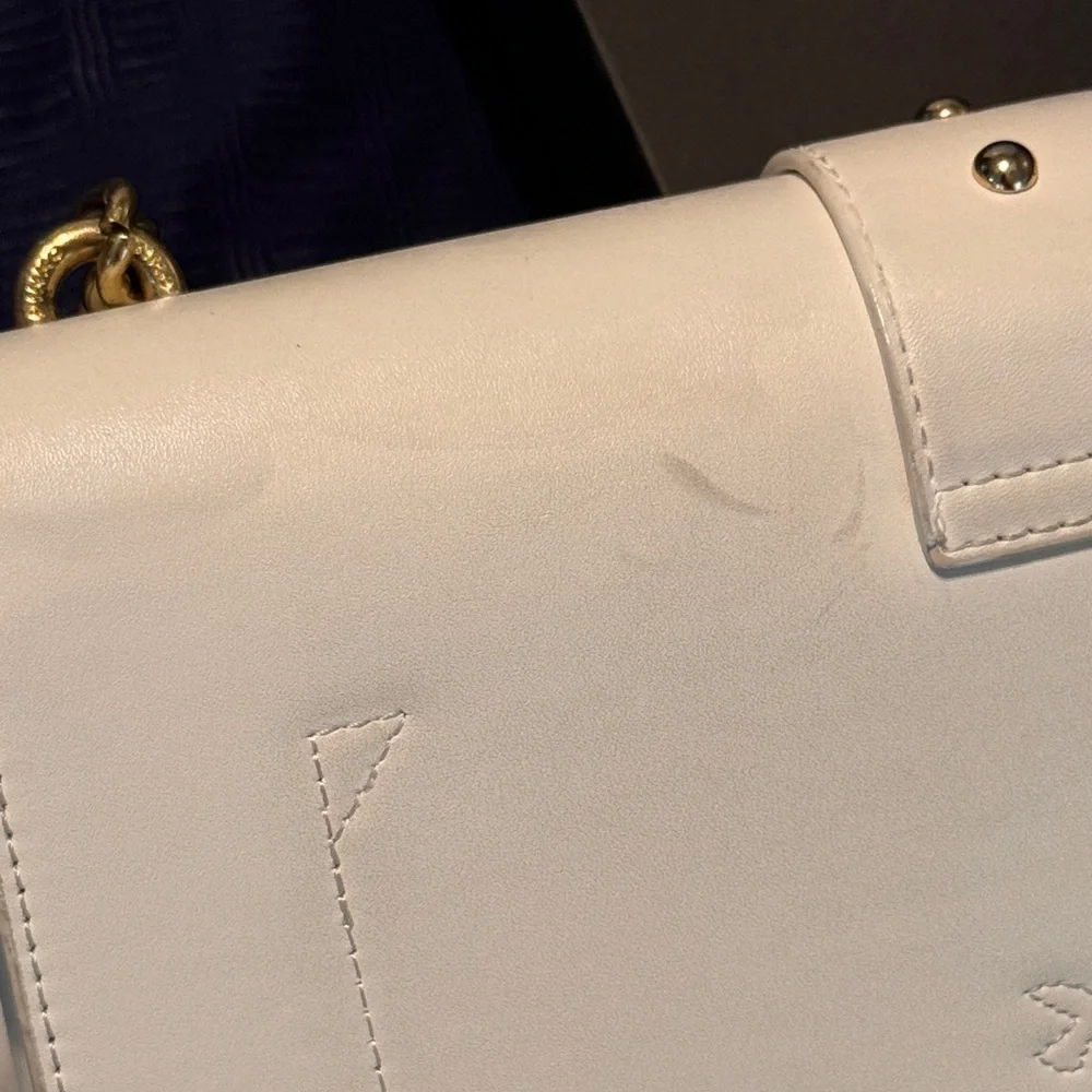 FLAW Pinko White Crossbody Bag with Birds Gold Accents